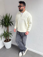 Deep Fermuarlı Triko Kazak